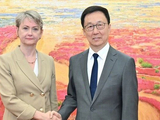 韩正会见英国外交大臣库珀