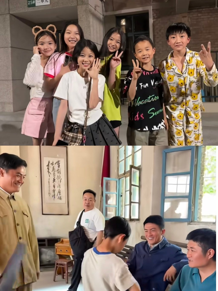 小演员们私下状态，姬他表情难掩喜爱。 图源网络