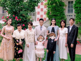 何猷君大婚，梁安琪带全家成员到场，奚梦瑶父母全程低调陪伴