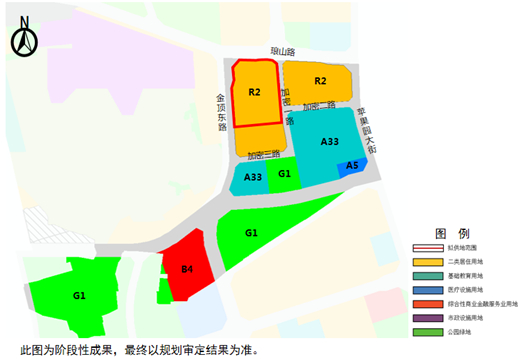 石景山区苹果园交通枢纽商务区土地一级开发项目1604-631-1地块。图片来自北京市规划和自然资源委员会网站