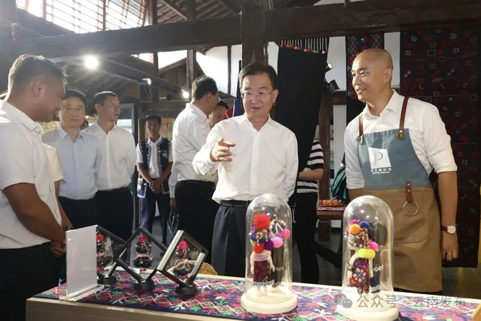 6月4日，王宁在墨江县通关镇新武社区海尾、小寨村民小组调研农文旅融合发展情况（图片来源于网络）