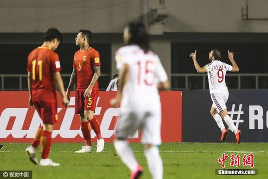 国足遗憾不敌叙利亚 图片来源：视觉中国