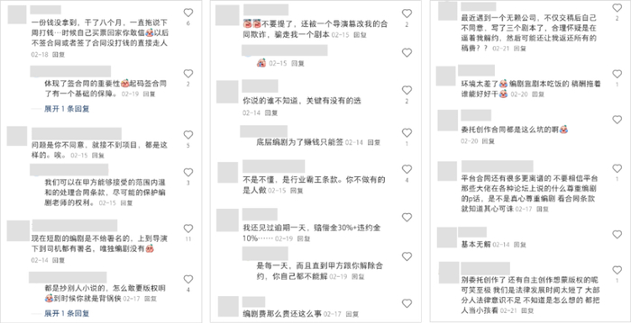 （短剧署名权相关讨论截图-图源小红书）