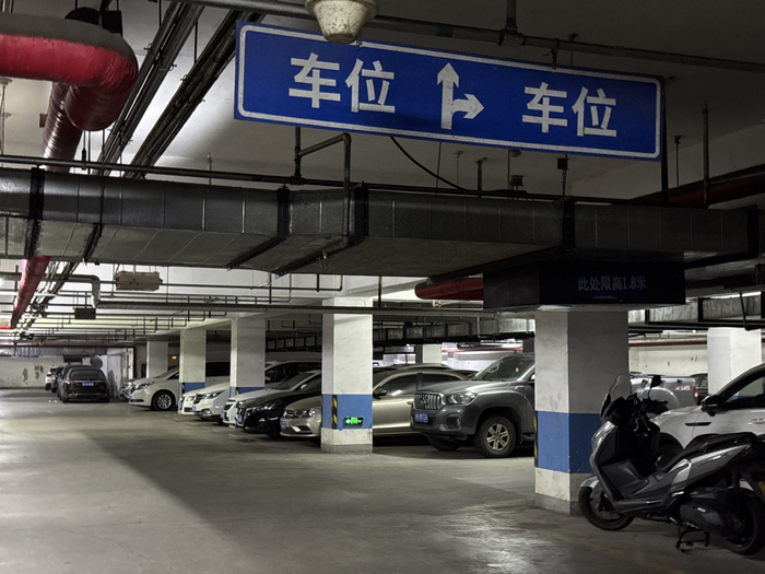 观林阁小区地下车库。新京报记者 耿子叶 摄
