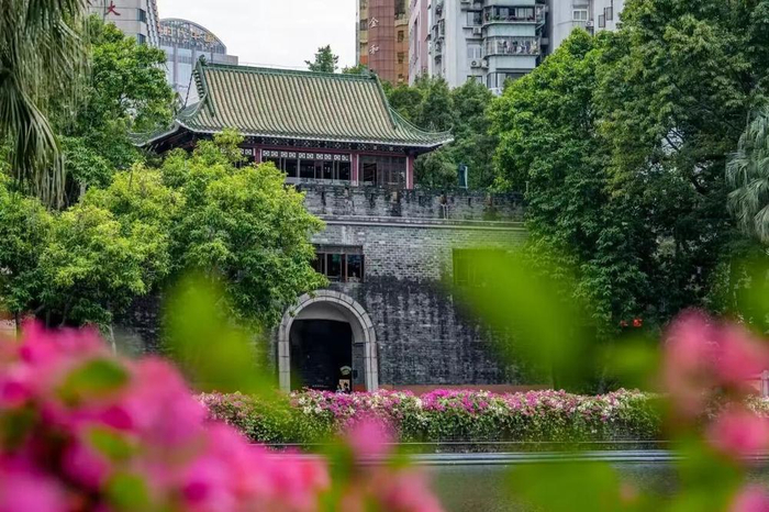 东门城楼上的“秀名城” 受访单位供图
