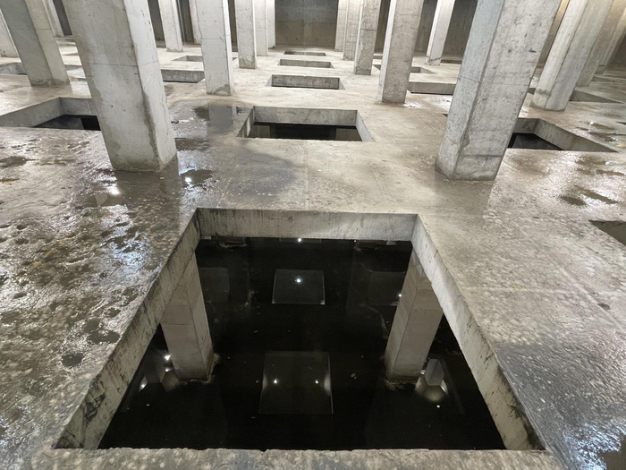 8月10日晚，永定门新泵站，调蓄池基本清空。新京报记者 吴婷婷 摄