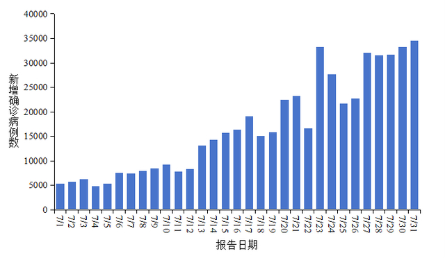 图2 全国新冠病毒感染新增确诊病例报告情况