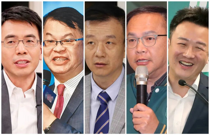 被大陆方面依法实施惩戒的5位台湾“名嘴”，左起分别为刘宝杰、黄世聪、于北辰、王义川、李正皓。 图自台媒