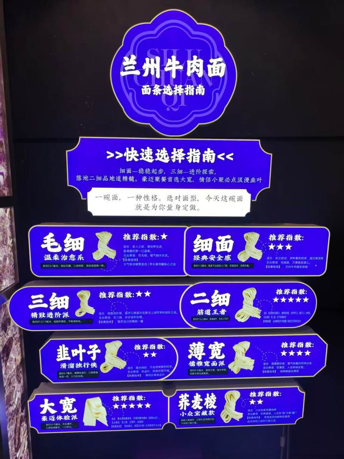 兰州牛肉面面条选择指南。新京报贝壳财经记者阎侠 摄