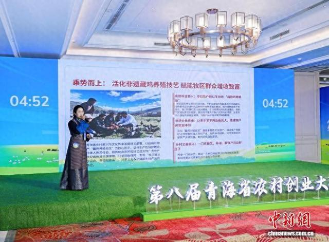 图为决赛现场，参赛人员进行路演。青海省农业农村厅 供图