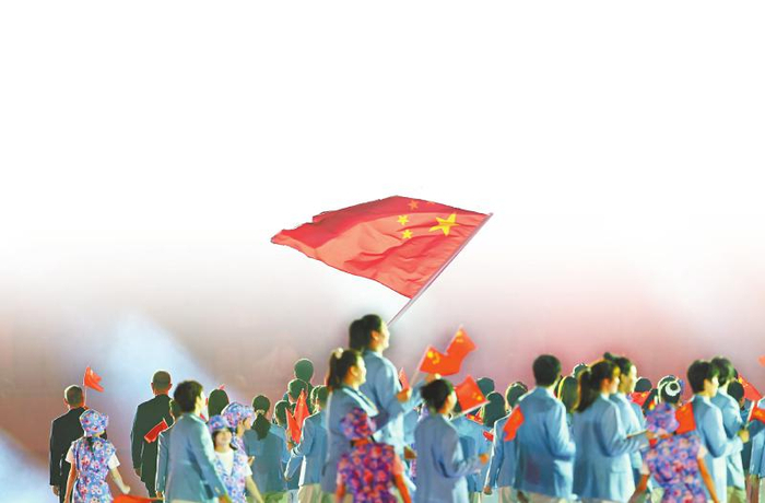 9月19日，第20届亚洲运动会开幕式在日本名古屋举行。中国体育代表团入场时，全场热烈欢迎。 新华社记者 刘磊 摄
