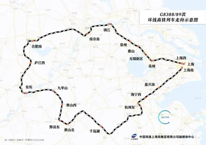 G8388/89次列车走向示意图。殷超 制图