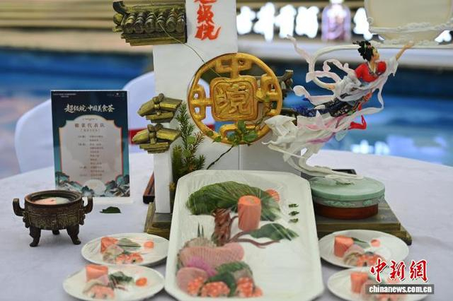图为徽菜代表队展示的部分菜品。中新社记者 张强 摄