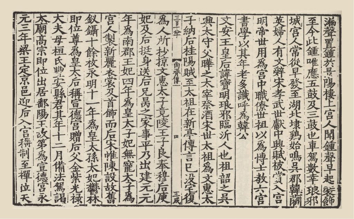 中华再造善本影印宋刻宋元明初递修本《南齐书·皇后传》内页
