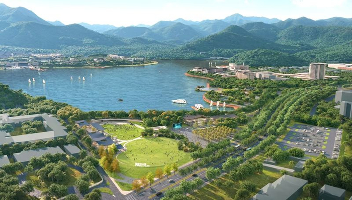 雁栖湖水岸空间整治提升工程效果图。怀柔区委宣传部供图