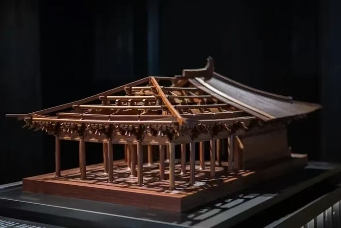 展览现场，佛光寺建筑模型