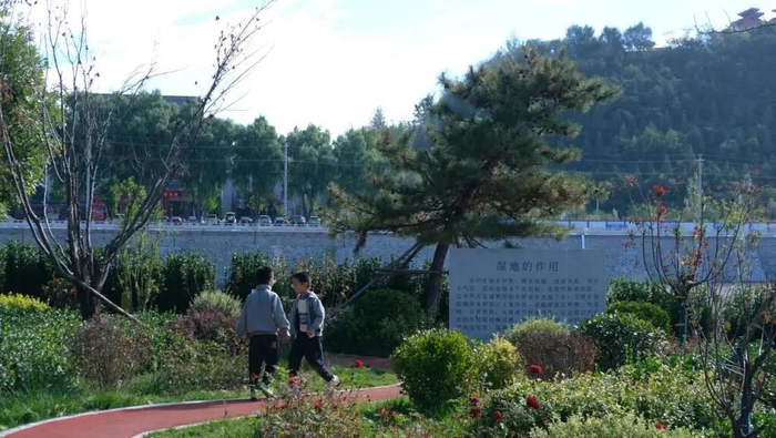 改造完成的滨河休憩公园，成为当地居民日常休闲活动场所。澎湃新闻记者 林平 图
