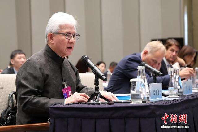 图为瑞安集团主席罗康瑞‌在会上发言。中新社记者 汤彦俊 摄 