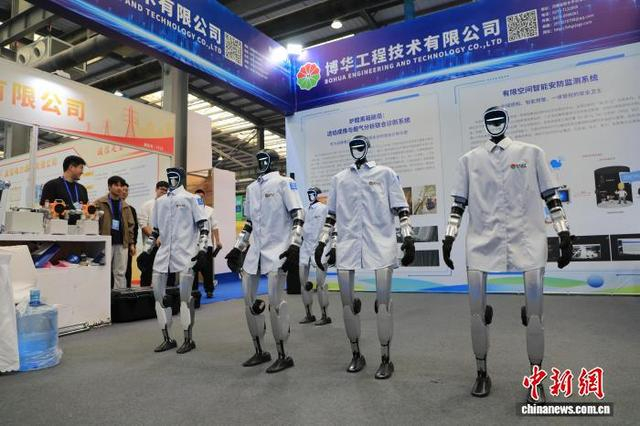 图为现场智能机器人展示。邓小强 摄