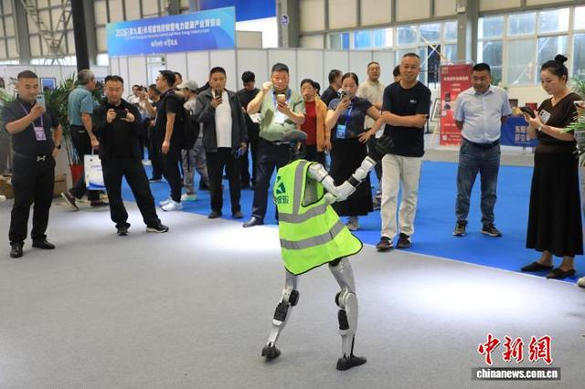 图为活动现场的机器人表演引人观看。邓小强 摄