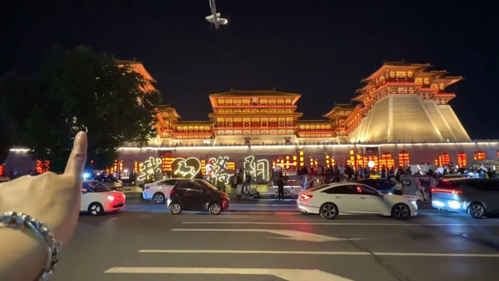 网友拍照时称被树遮挡（视频截图）