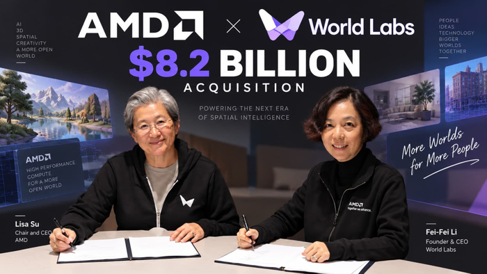 AMD董事长兼CEO苏姿丰（左）和World Labs联创李飞飞（右）