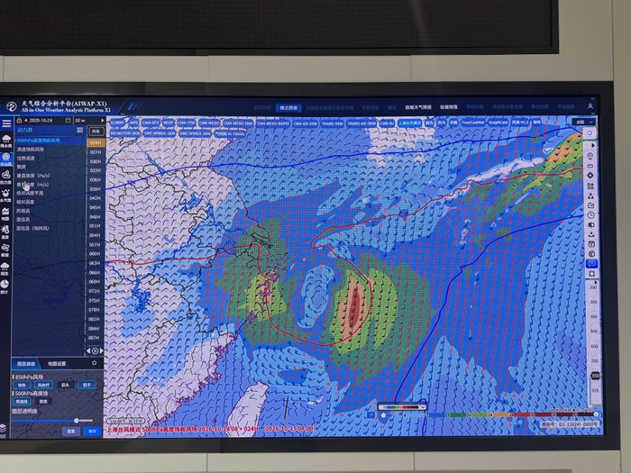 10月23日以来，台风“蔷琵”的风力情况。 澎湃新闻记者 徐亦嘉 图