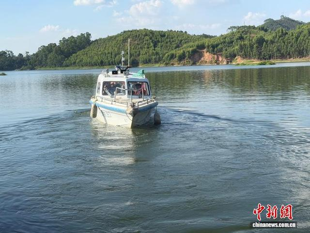 执法船行驶在九洲江上。陈秋霞 摄