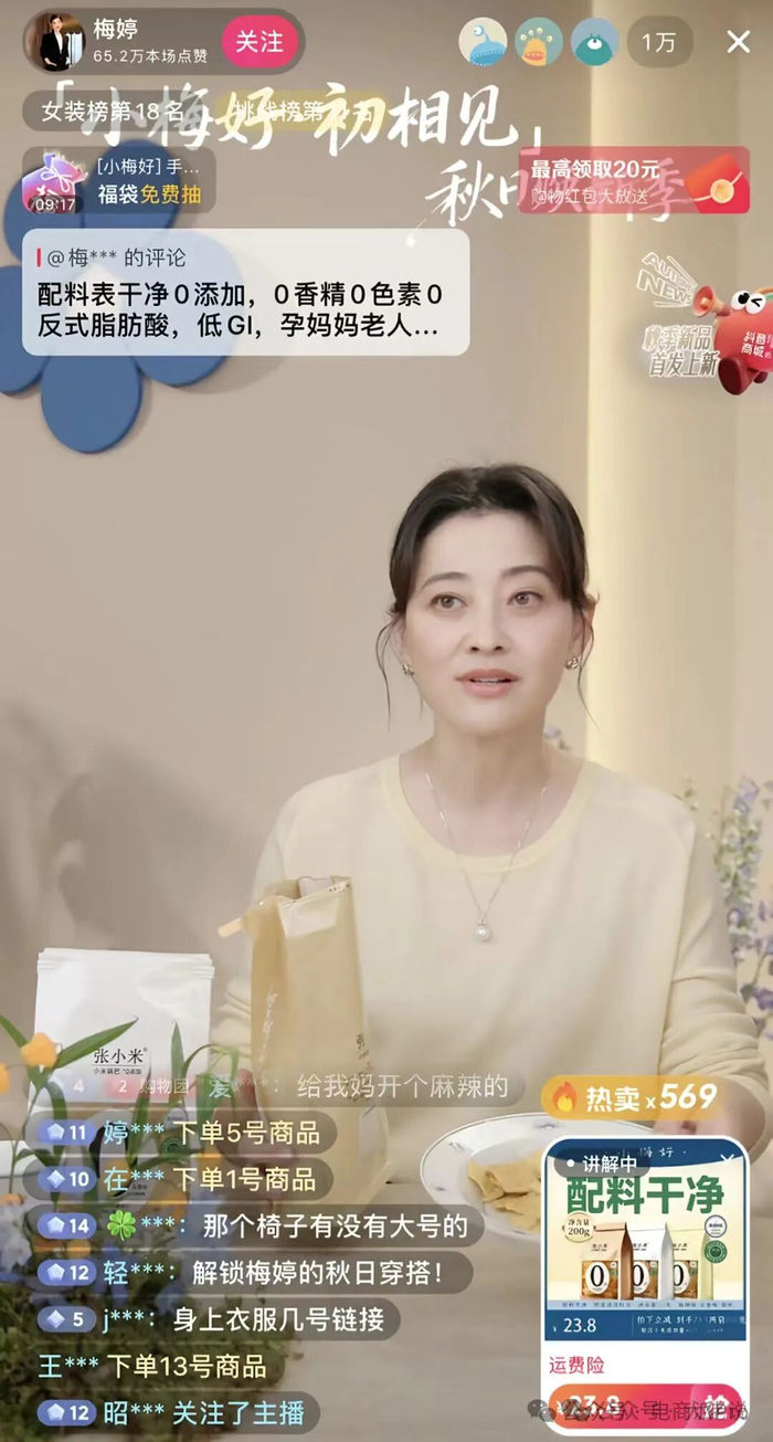 （图/梅婷直播间截图）
