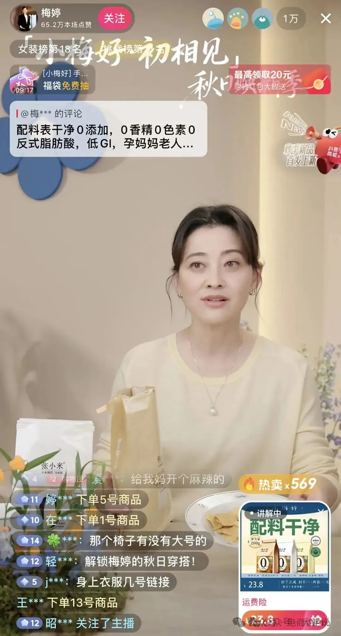 （图/梅婷直播间截图）