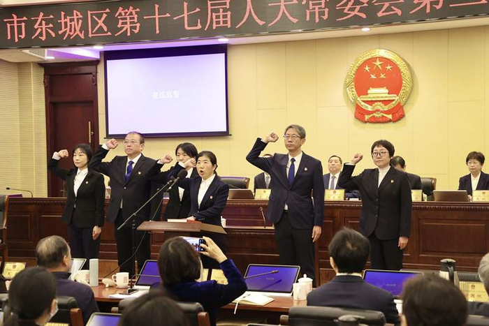 会议举行颁发任命书和宪法宣誓仪式。图/东城人大官方微信公众号