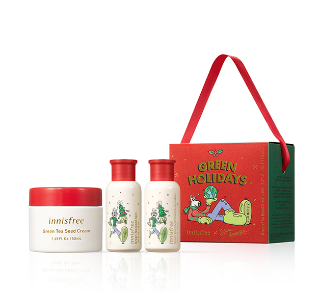 悦诗风吟绿茶籽精萃水分菁华面霜套装-[圣诞限量版]