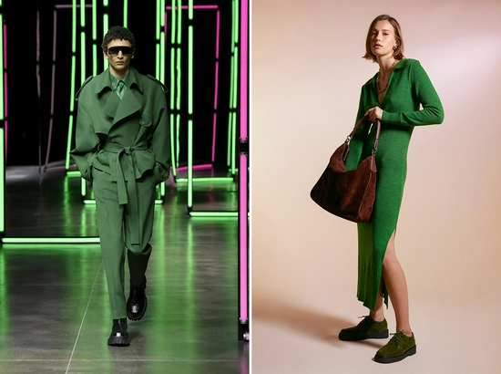 左：Fendi 2021秋冬男装系列 右：Staud 2021秋冬系列