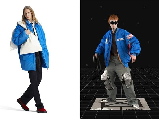 左：Alyx 2021秋冬男装系列 右：Balenciaga 2021秋冬系列