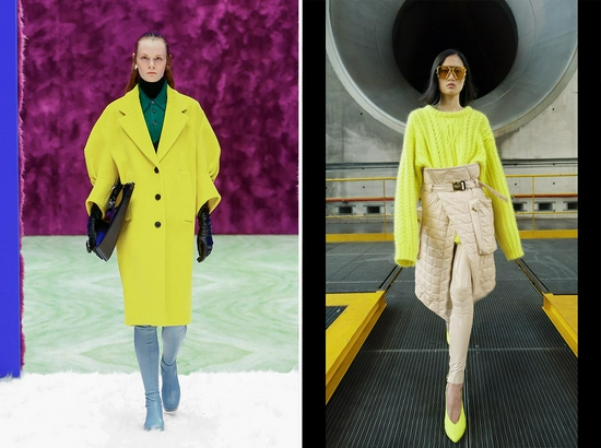 左：Prada 2021秋冬系列 右：Balmain 2021秋冬系列