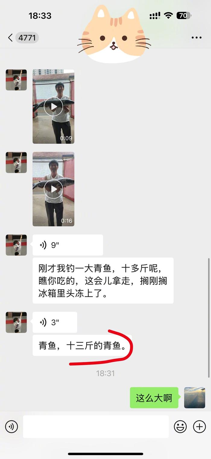 父亲凌晨钓获13斤大青鱼喜不自胜