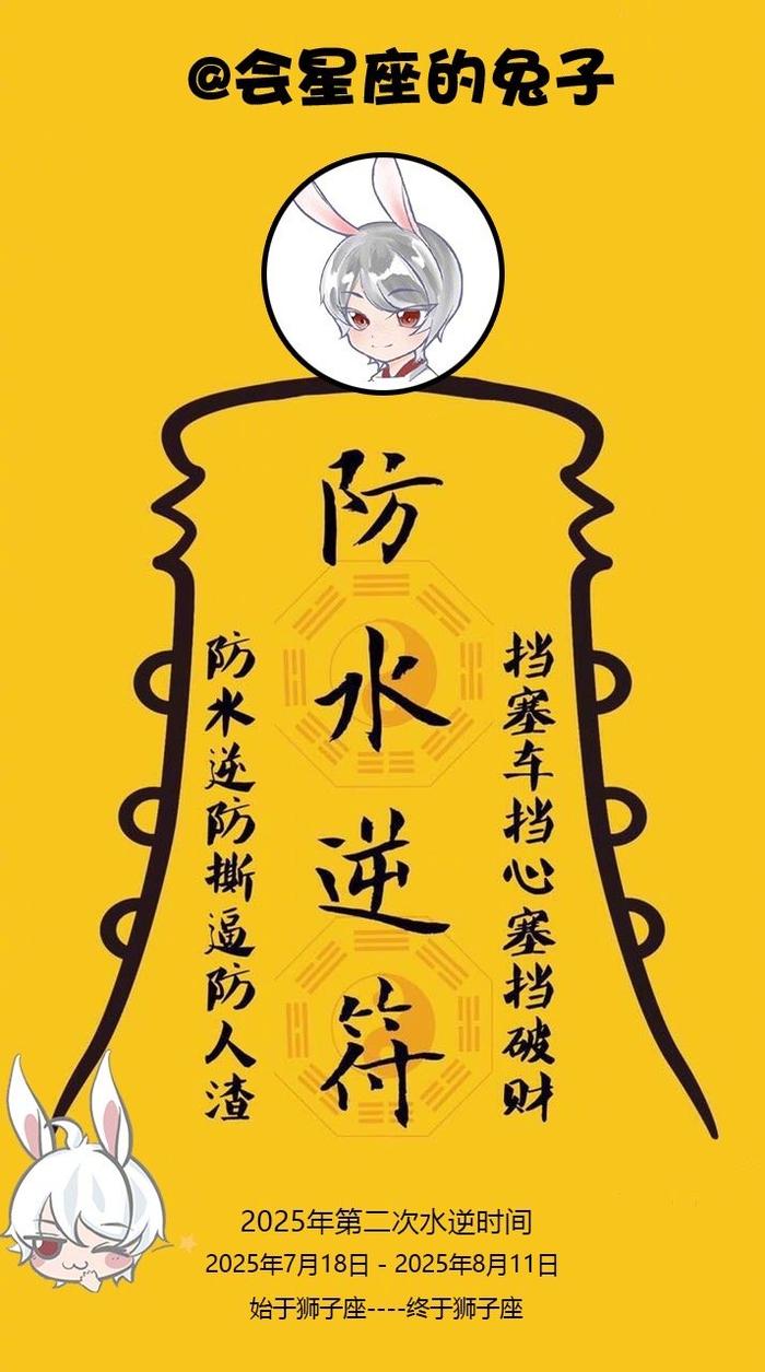 2025年第二次水逆符发布，转发许愿可做壁纸