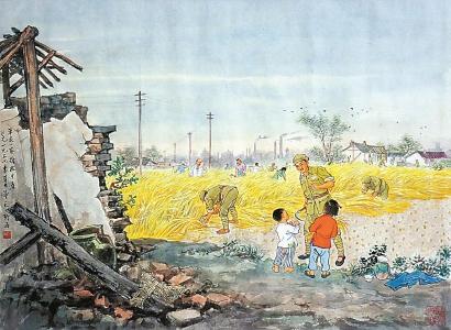四十余幅经典国画记录“火红的年代” 《解放上海》手卷首次亮相_手机