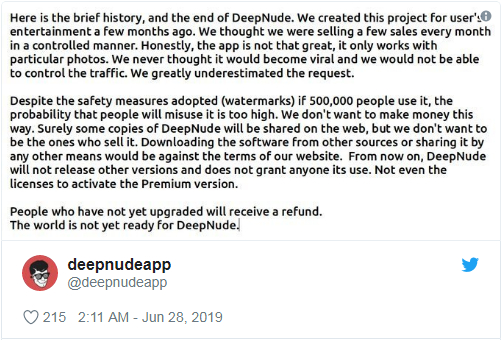 继DeepFakes换脸应用后 DeepNude女性AI脱衣应用再度引发争议_手机新浪网