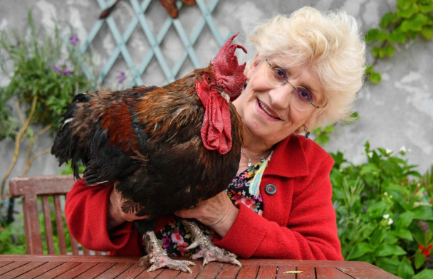 莫里斯和它的主人柯琳娜（图源：法新社）