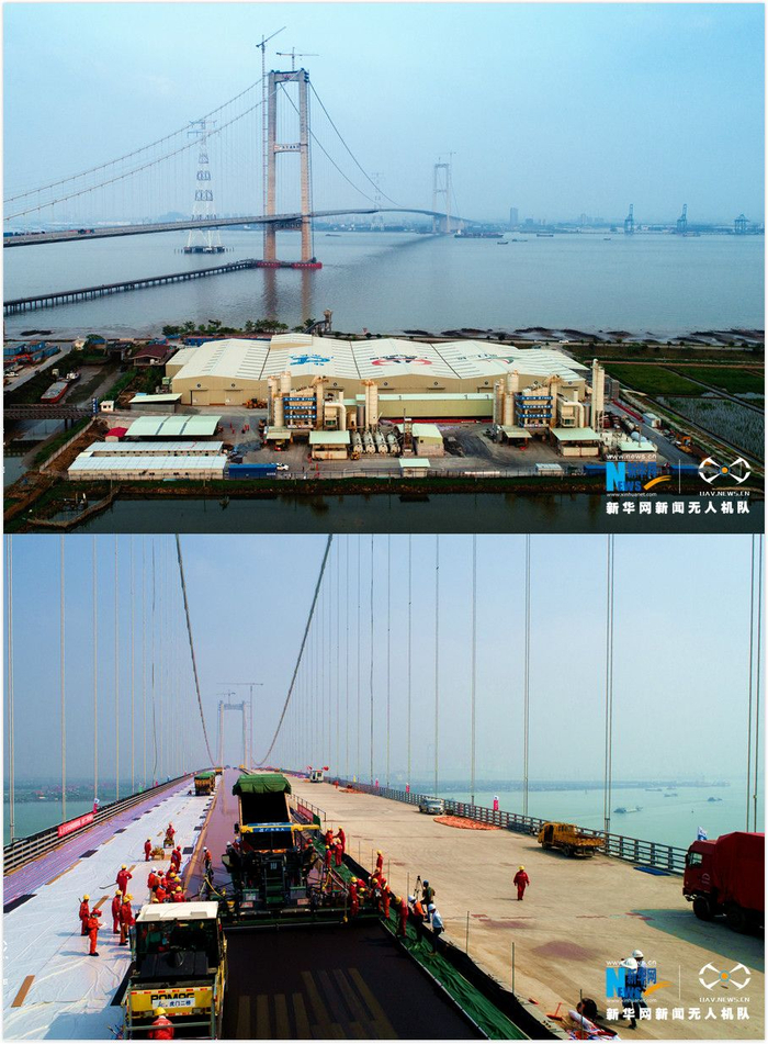  （建设中的虎门二桥，图片来源：新华社。）