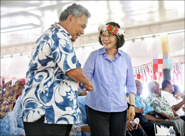 图为蔡英文2017年到访图瓦卢