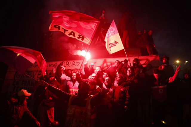  法国民众周二再次发起大规模罢工&nbsp; 图源：法新社