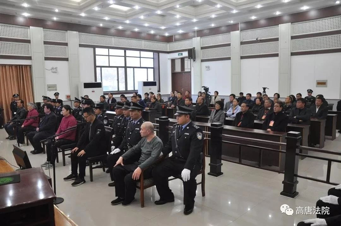  ▲于欢案审判现场，图片来自高唐法院官方公众号