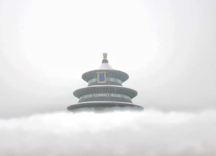 天坛公园雪中景观。新京报记者 王飞 摄