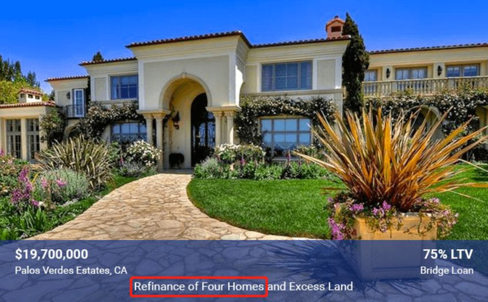 △图：4套豪宅和土地打包抵押