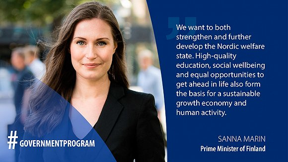  芬兰总理，34岁的马林。来源：推特