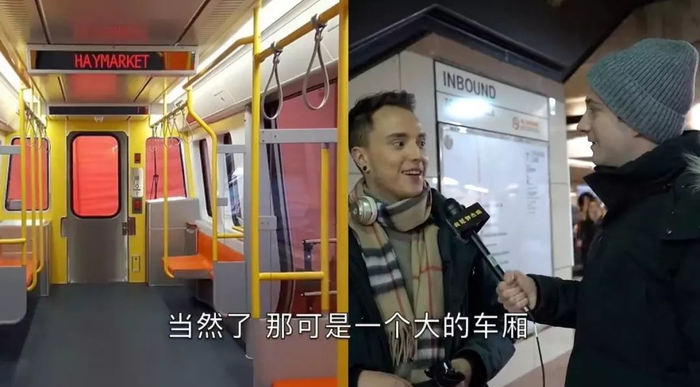 ▲郭杰瑞采访坐过新车的乘客（视频截图）