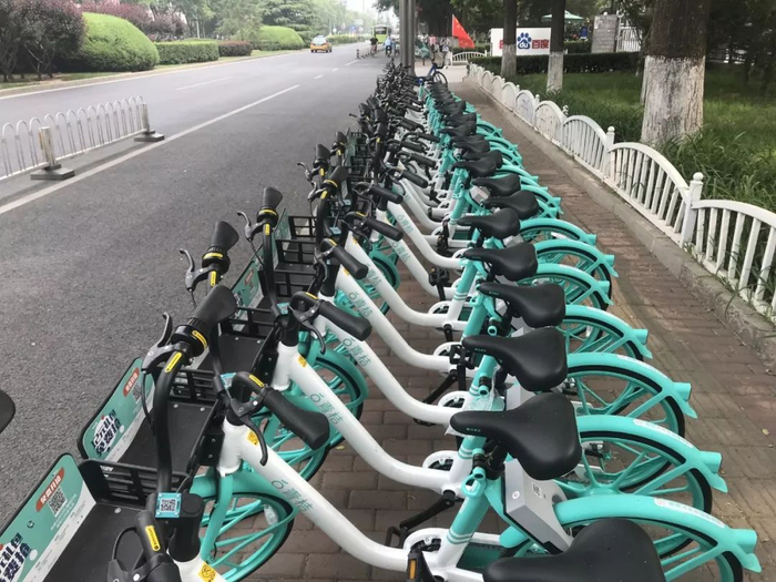 青桔共享单车 图片来源：每经记者 韩阳 摄