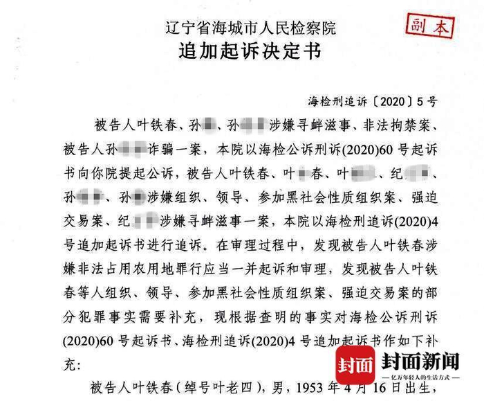 追加起诉决定书截图